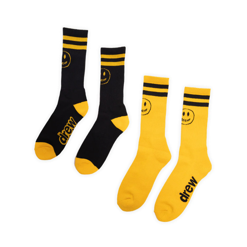 Vớ Drew House 2 Pack Mascot Stripe Socks Black/Golden Yellow