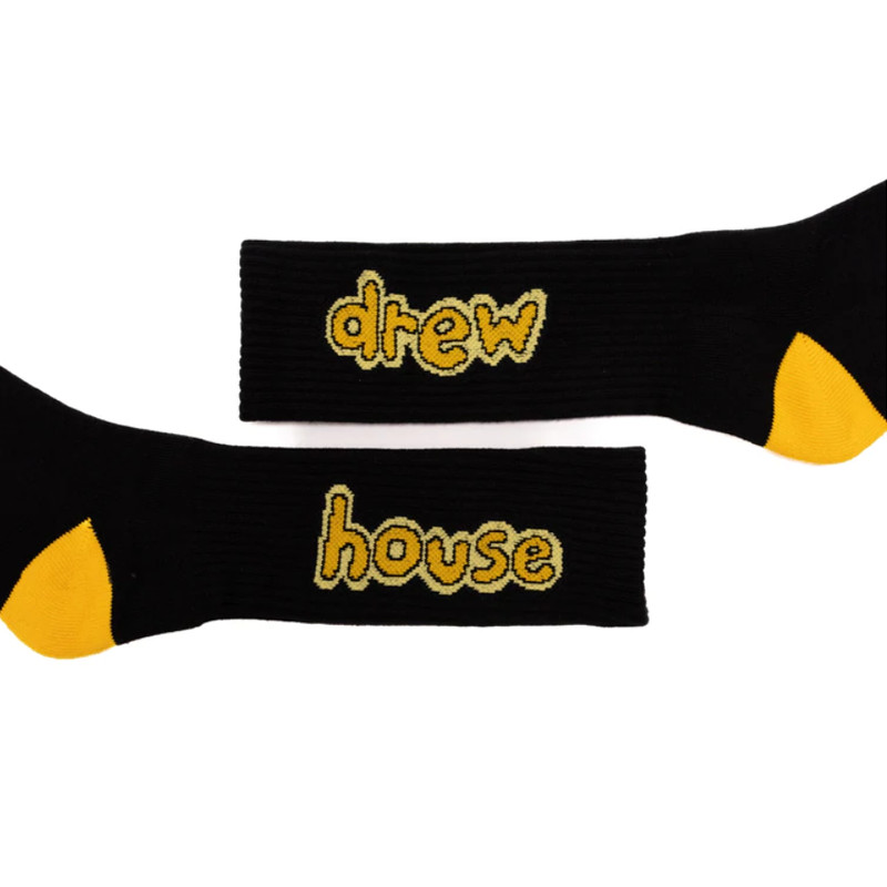 Vớ Drew House 2 Pack Cartoon Font Socks White/Black