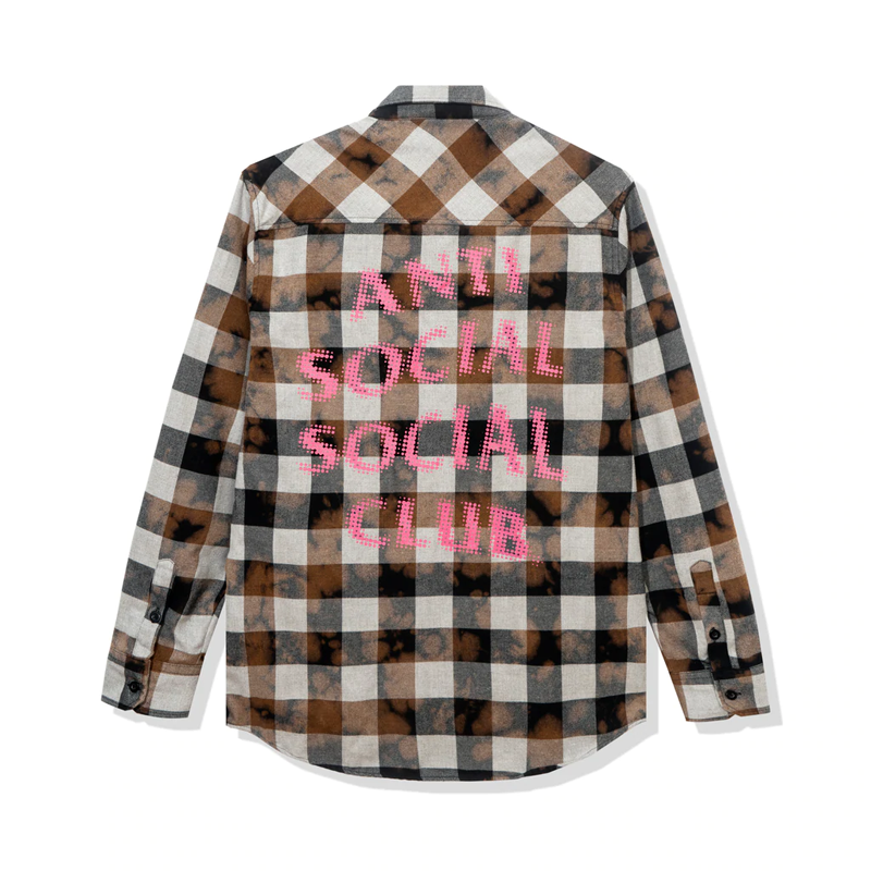 Anti Social Social  Club Dialtone Black Tie Dye Flannel