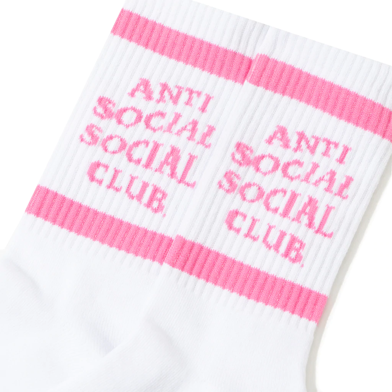 Anti Social Social  Club Down The Tube Pink-White Socks
