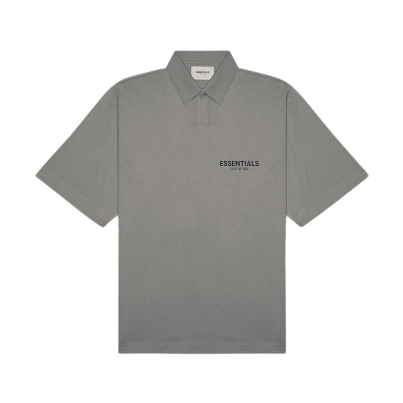 FEAR OF GOD ESSENTIALS Short Sleeve Boxy Charcoal Polo SS20