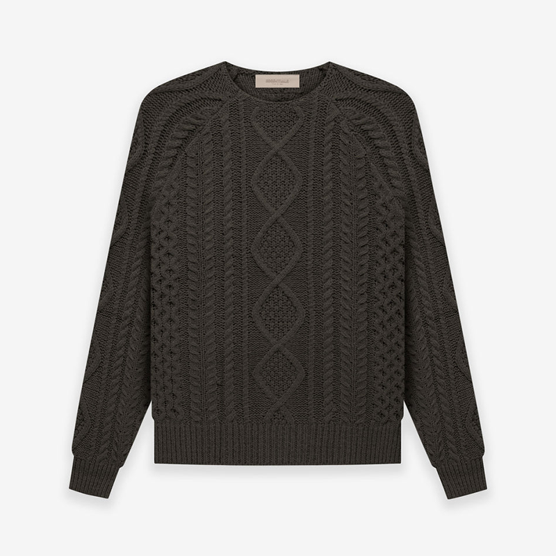 Fear Of God Essentials Off Black Cable Knit