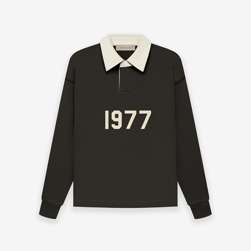 Fear Of God Essentials Off Black Henley Rugby