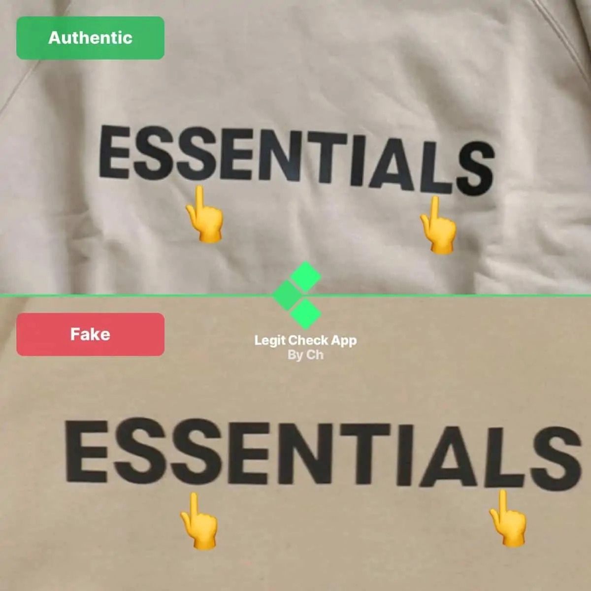 Phân tích văn bản ở mặt trước của áo hoodie FOG Essentials