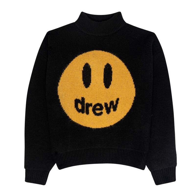 Drew House Mascot Funnel Neck Sweater Black