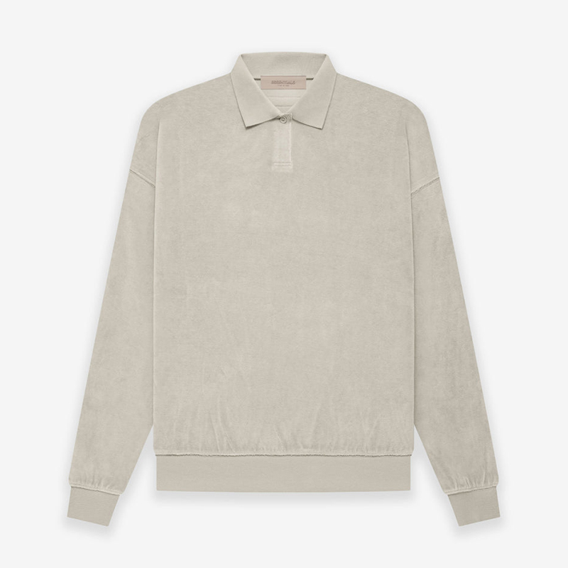Fear Of God Essentials Smoke Velour LS Polo