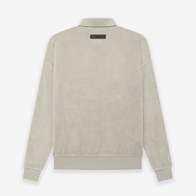 Fear Of God Essentials Smoke Velour LS Polo